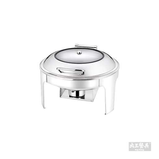 自助餐爐 圓形 帶框玻蓋 高腳