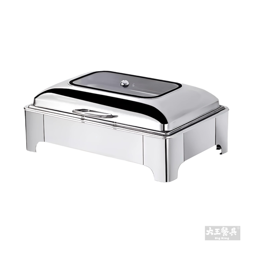 自助餐爐 1/1方形 帶框玻蓋 低腳